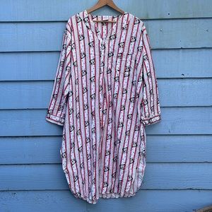 Vintage Disney Store Christmas Nightgown Christmas Night Before Flannel Mickey